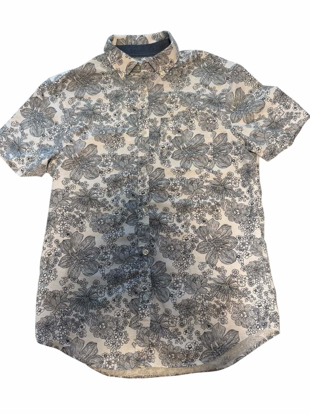 Original Penguin by Munsingwear Men's Short Sleeve Floral Print Button-Down Shir